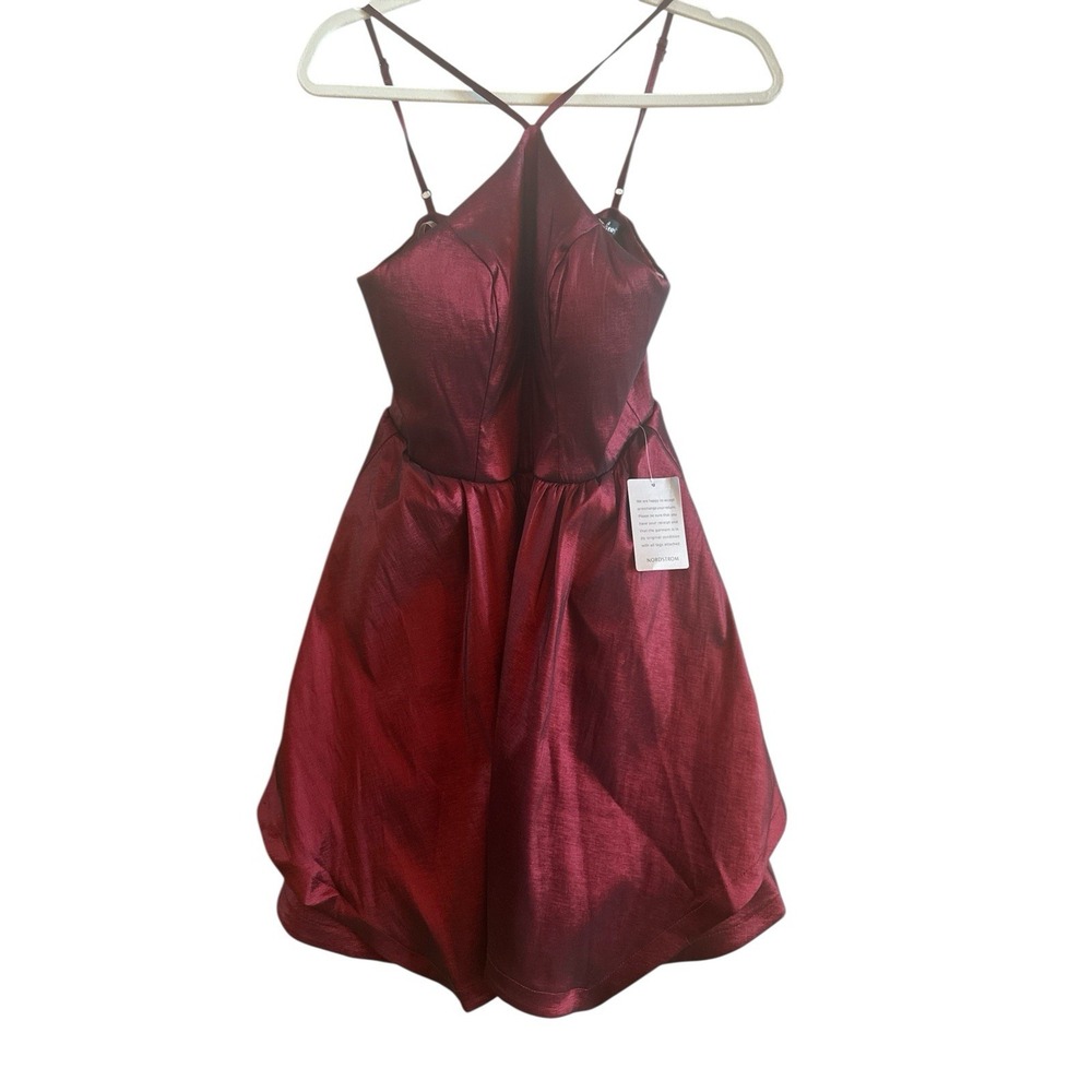 Sequin‎ Hearts NWT Merlot Black Fit & Flare Ruby Red Dress Sz 13 Holiday Wedding